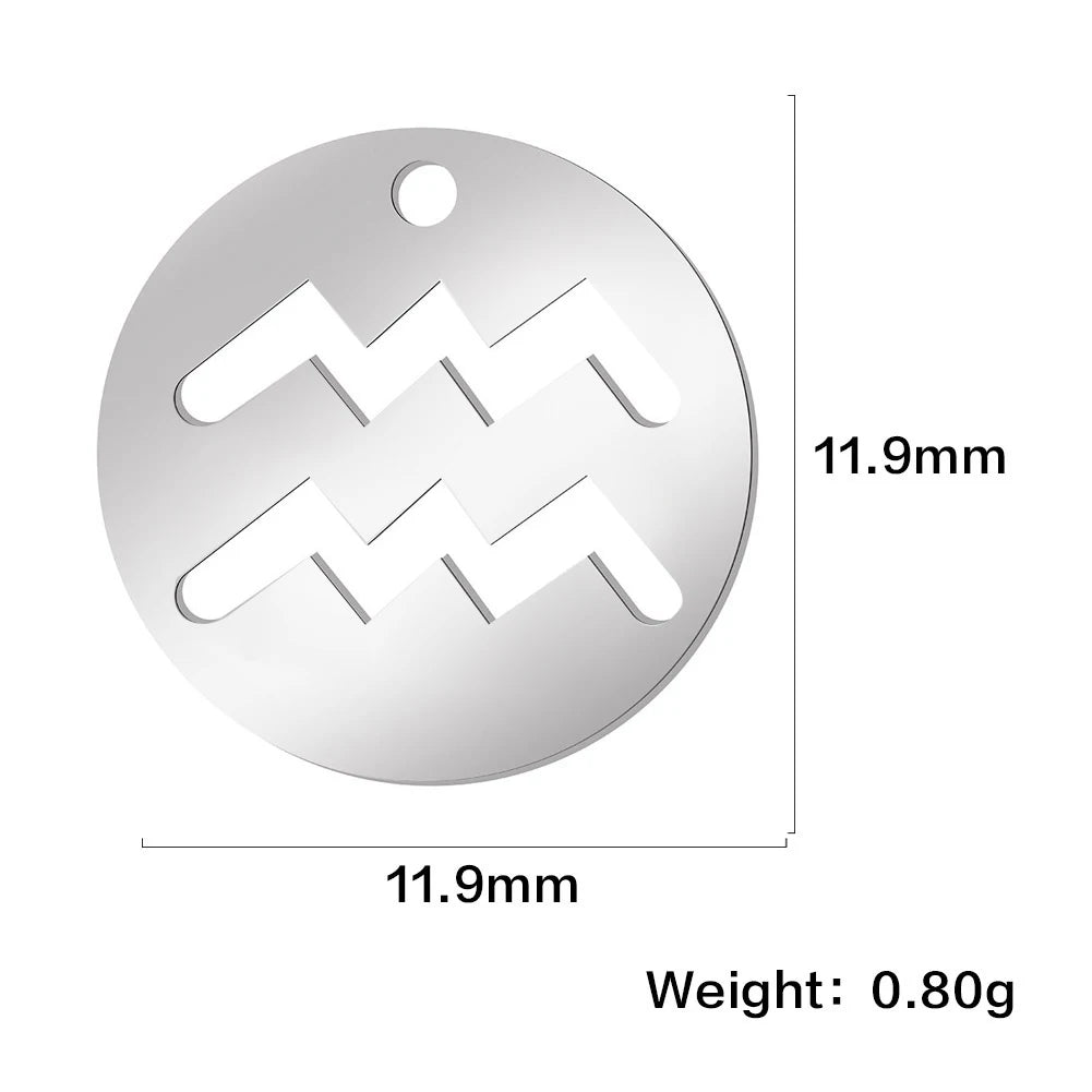 Zodiac Sign Stainless Steel Charm Pendant