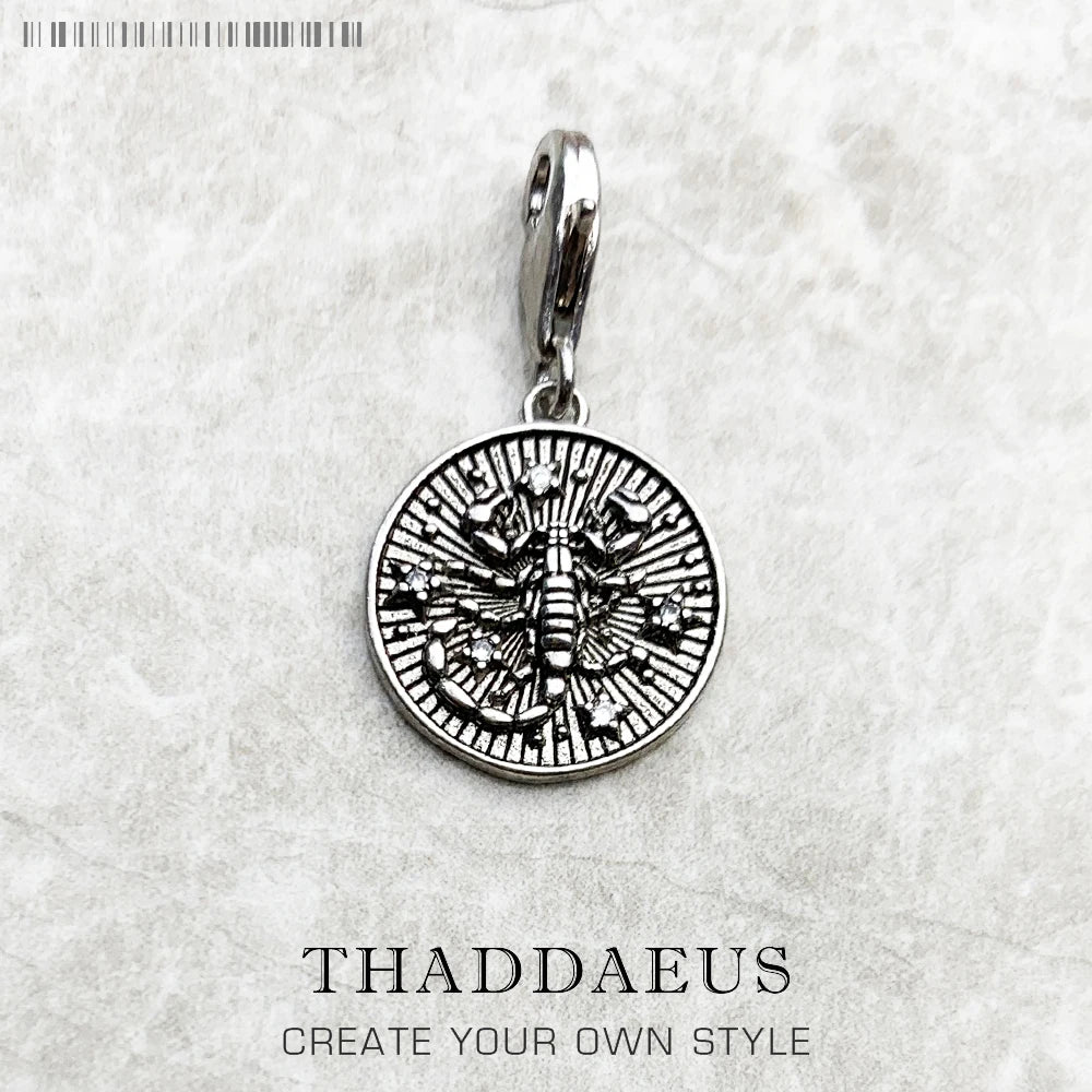 925 Sterling Silver Zodiac Sign Vintage Charm Pendant