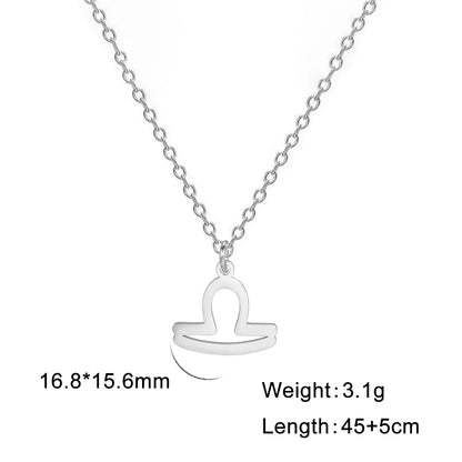 Zodiac Sign Stainless Steel or Gold Plated Pendant Necklace