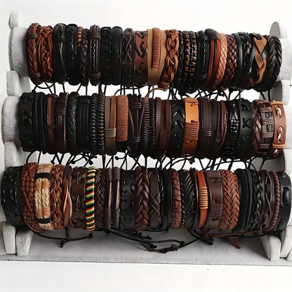 Tribal Leather Bracelet Set
