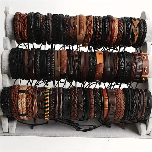 Tribal Leather Bracelet Set