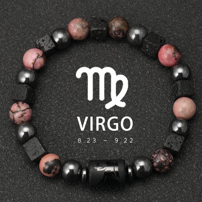 Natural Stone Zodiac Sign Bracelet