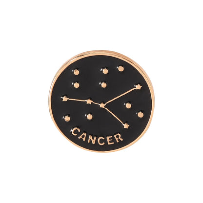 The Zodiac Collection Enamel Pins Constellation Round Brooch