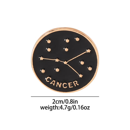 The Zodiac Collection Enamel Pins Constellation Round Brooch