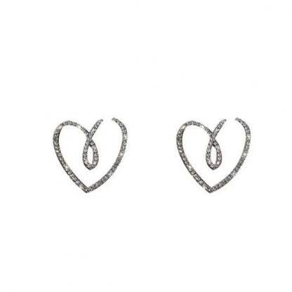 Korean Crystal Heart Earrings