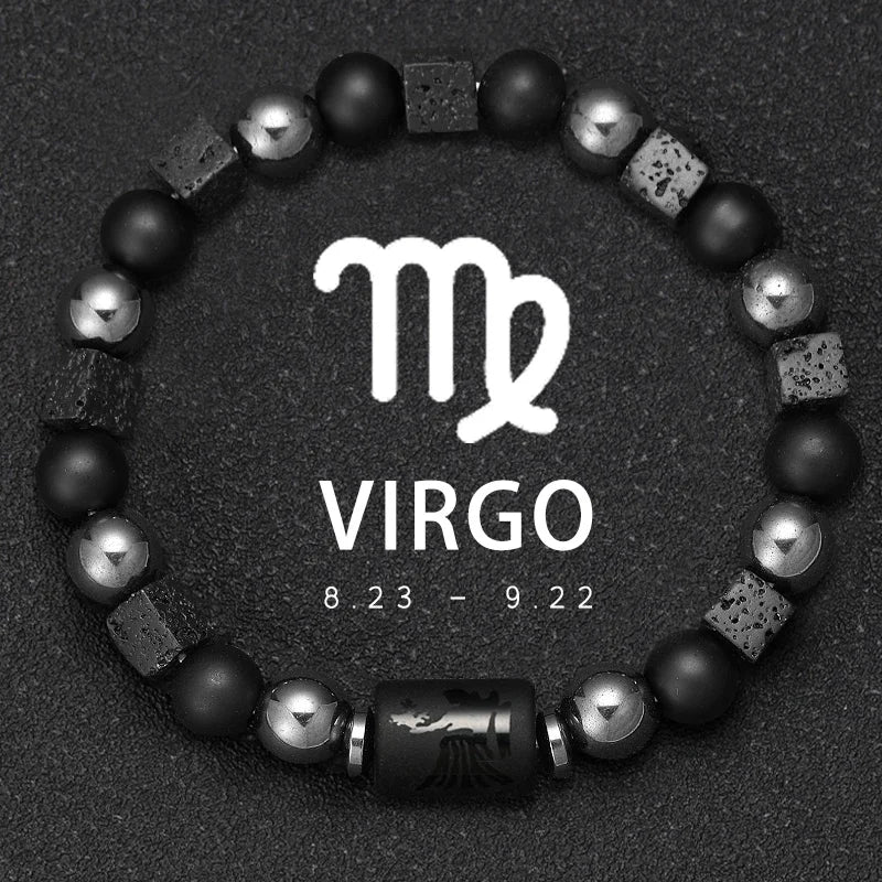 Natural Stone Zodiac Sign Bracelet