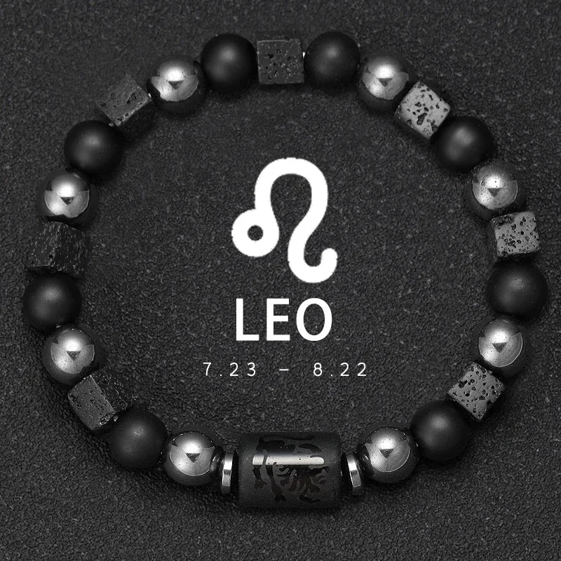 Natural Stone Zodiac Sign Bracelet