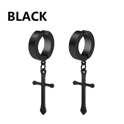 Bold Cross Clip Earrings
