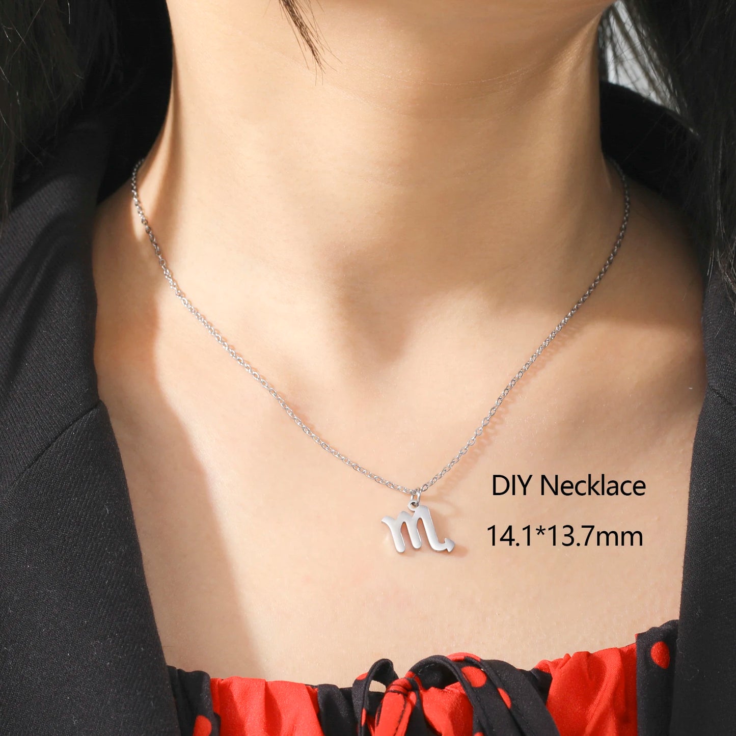 Zodiac Sign Stainless Steel Charm Pendant