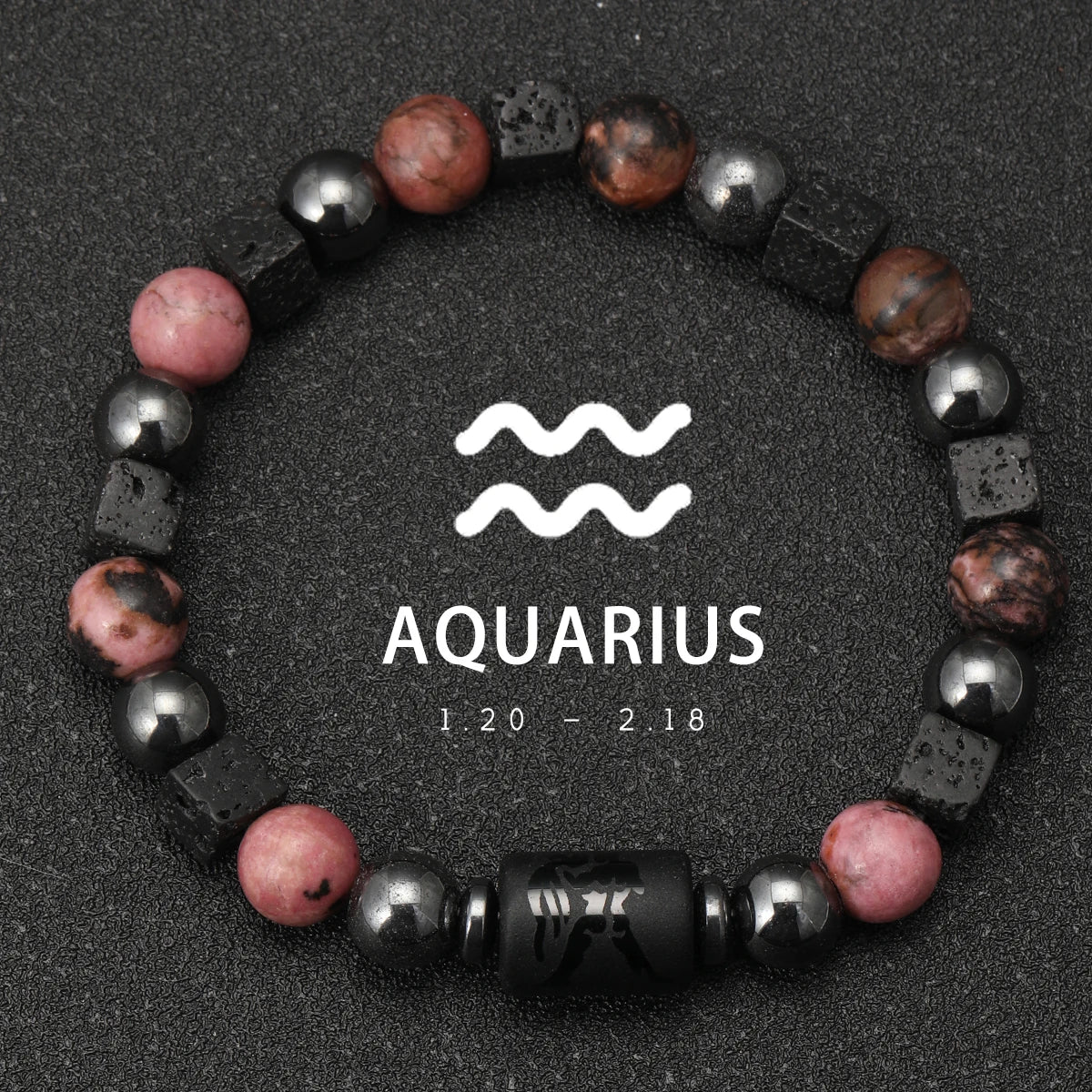 Natural Stone Zodiac Sign Bracelet