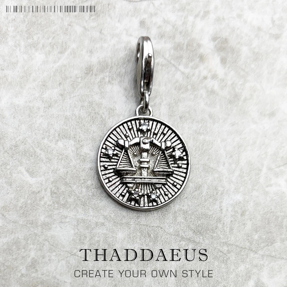 925 Sterling Silver Zodiac Sign Vintage Charm Pendant