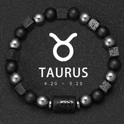 Natural Stone Zodiac Sign Bracelet