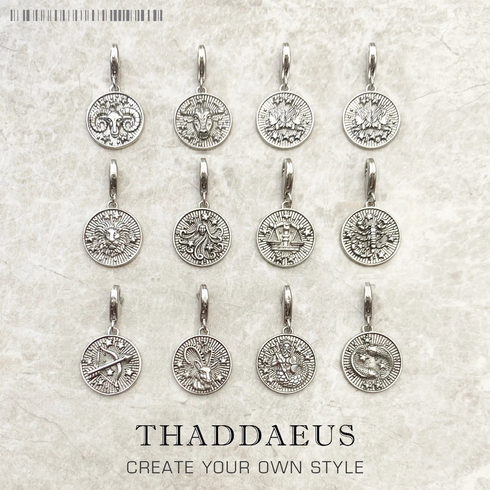 925 Sterling Silver Zodiac Sign Vintage Charm Pendant
