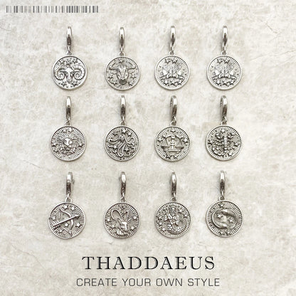 925 Sterling Silver Zodiac Sign Vintage Charm Pendant