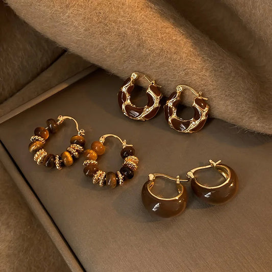 Vintage Drip U Hoop Earrings