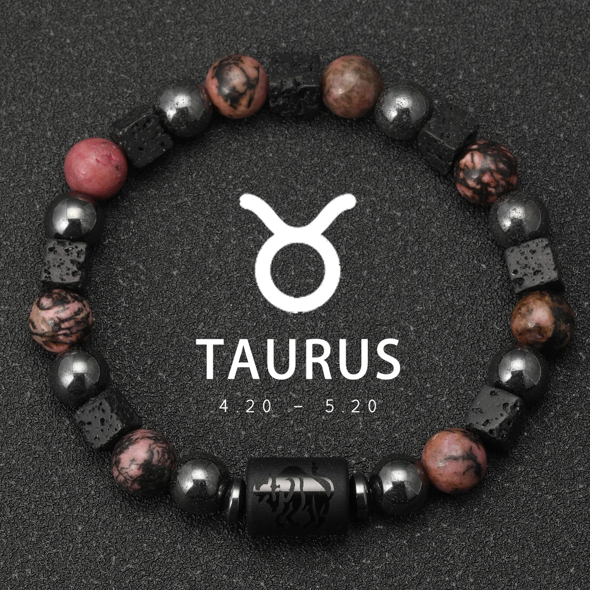 Natural Stone Zodiac Sign Bracelet