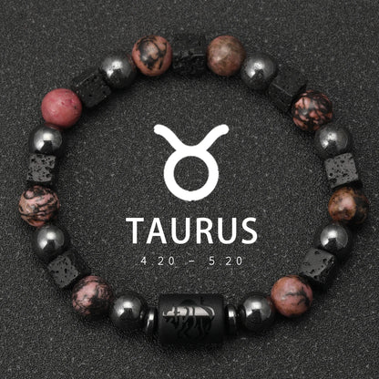 Natural Stone Zodiac Sign Bracelet