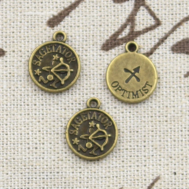 Zodiac Tibetan Bronze Color Charm Pendant