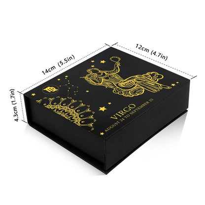 Constellation Zodiac Sign Gift Box - Lapis Lazuli Amethysts Rope Bracelet With Raw Stone