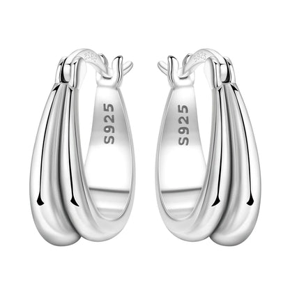 Elegant Sterling Silver Hoops