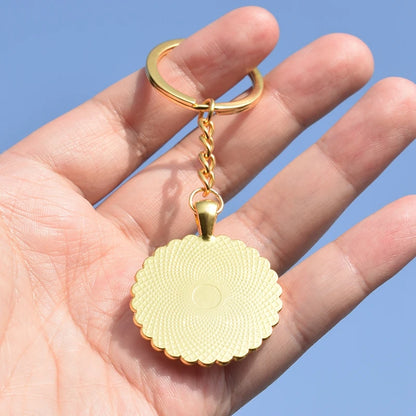 Constellation Double Side Cabochon Glass Ball Keychain