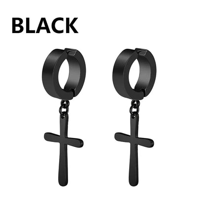 Bold Cross Clip Earrings
