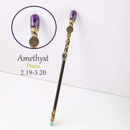 1PC Zodiac Constellation Crystal Scepter Magic Fairy Stick