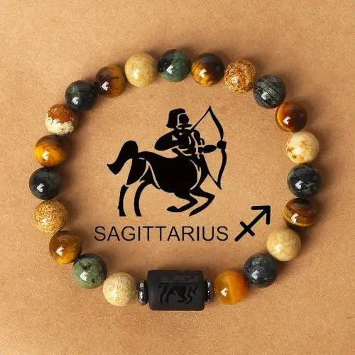 Zodiac Sign Constellation Beaded Charm Bracelet