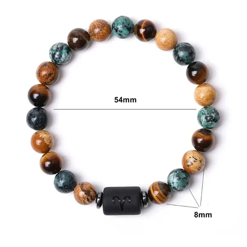 Zodiac Sign Constellation Beaded Charm Bracelet