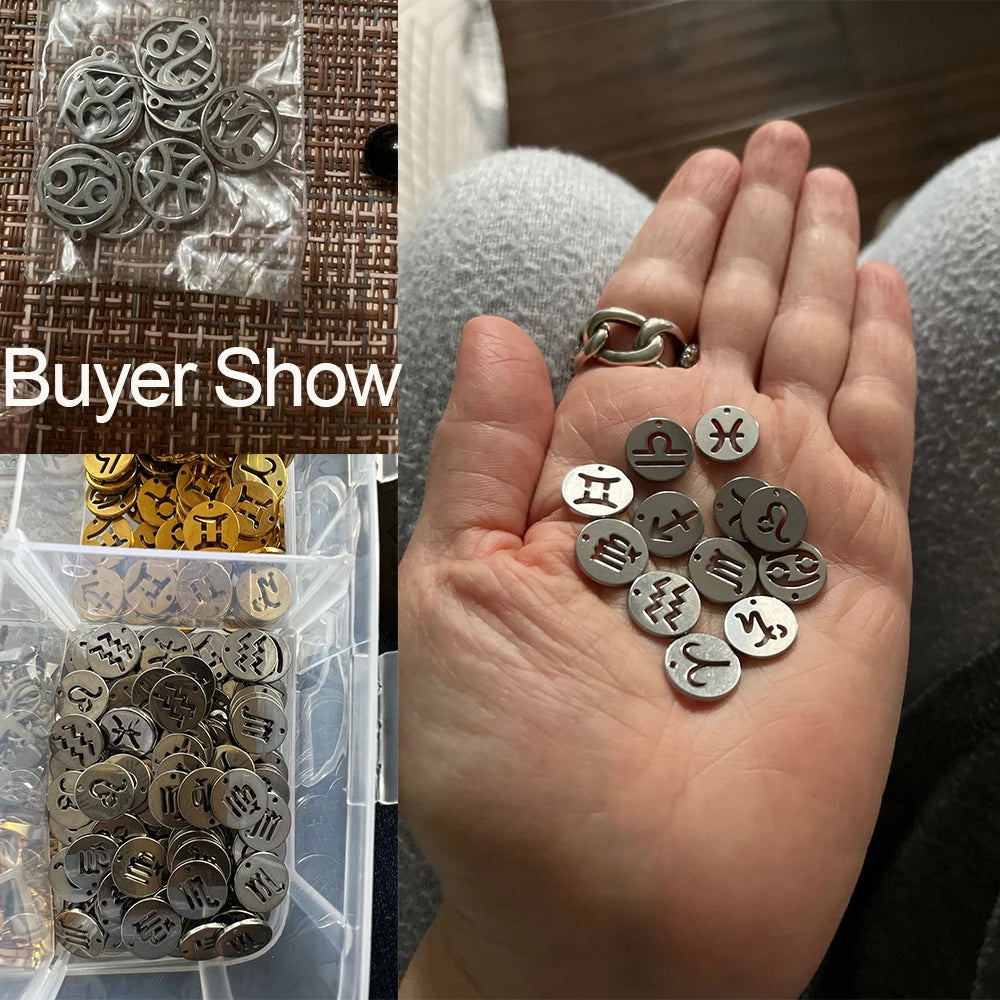 Zodiac Sign Stainless Steel Charm Pendant