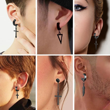 Bold Cross Clip Earrings