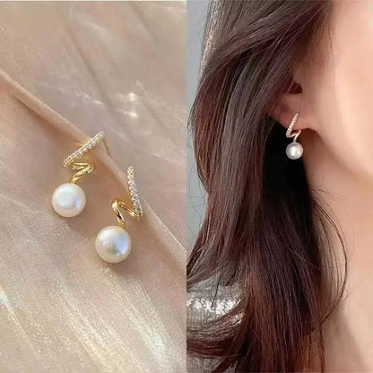 Korean Crystal Heart Earrings
