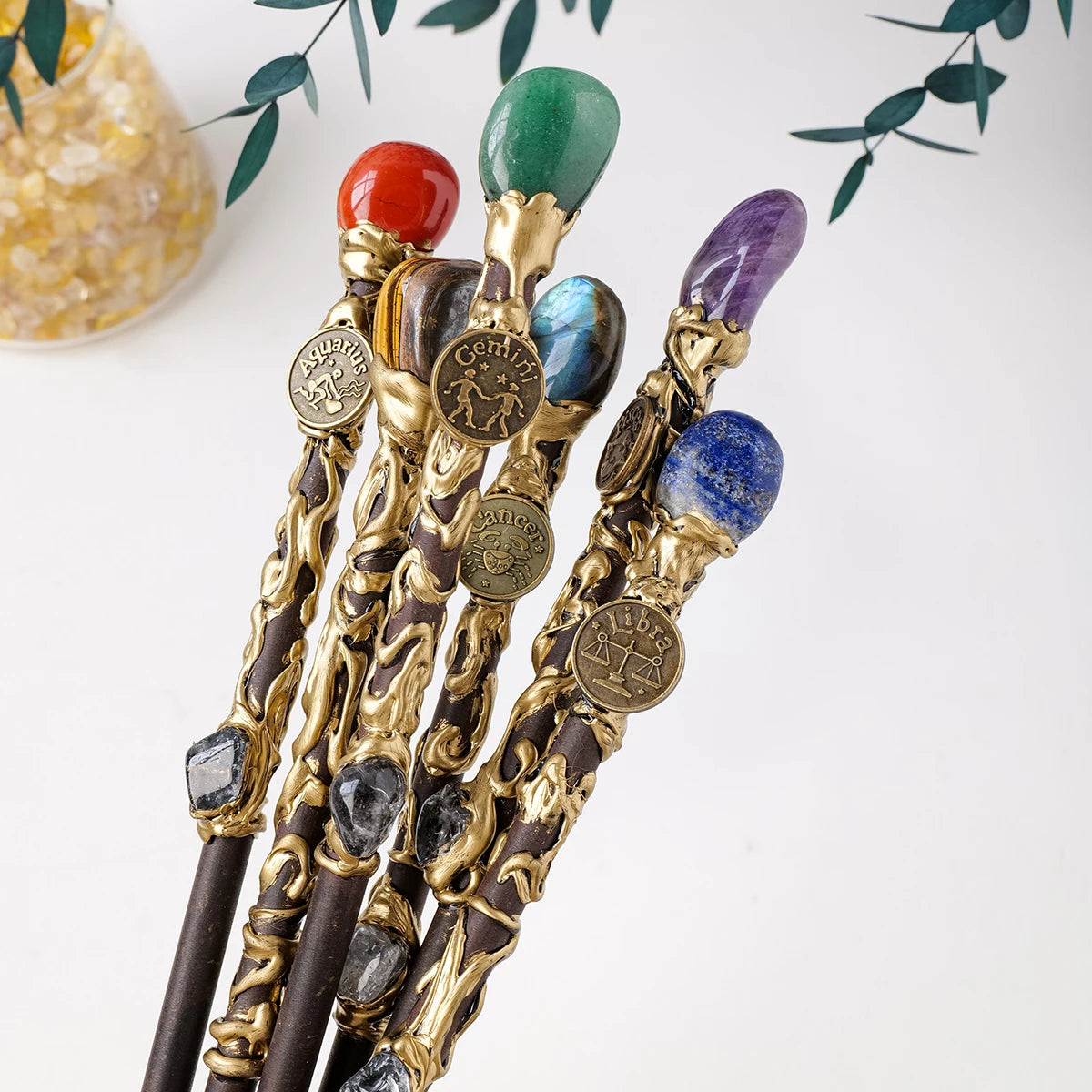 1PC Zodiac Constellation Crystal Scepter Magic Fairy Stick