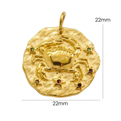 Zodiac Sign Connector Gold Plated Stainless Steel Charms