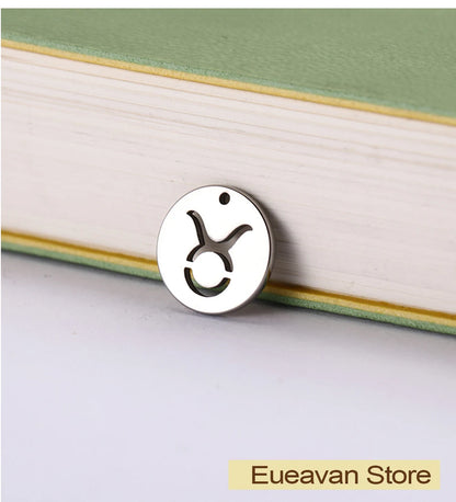 Zodiac Sign Stainless Steel Charm Pendant