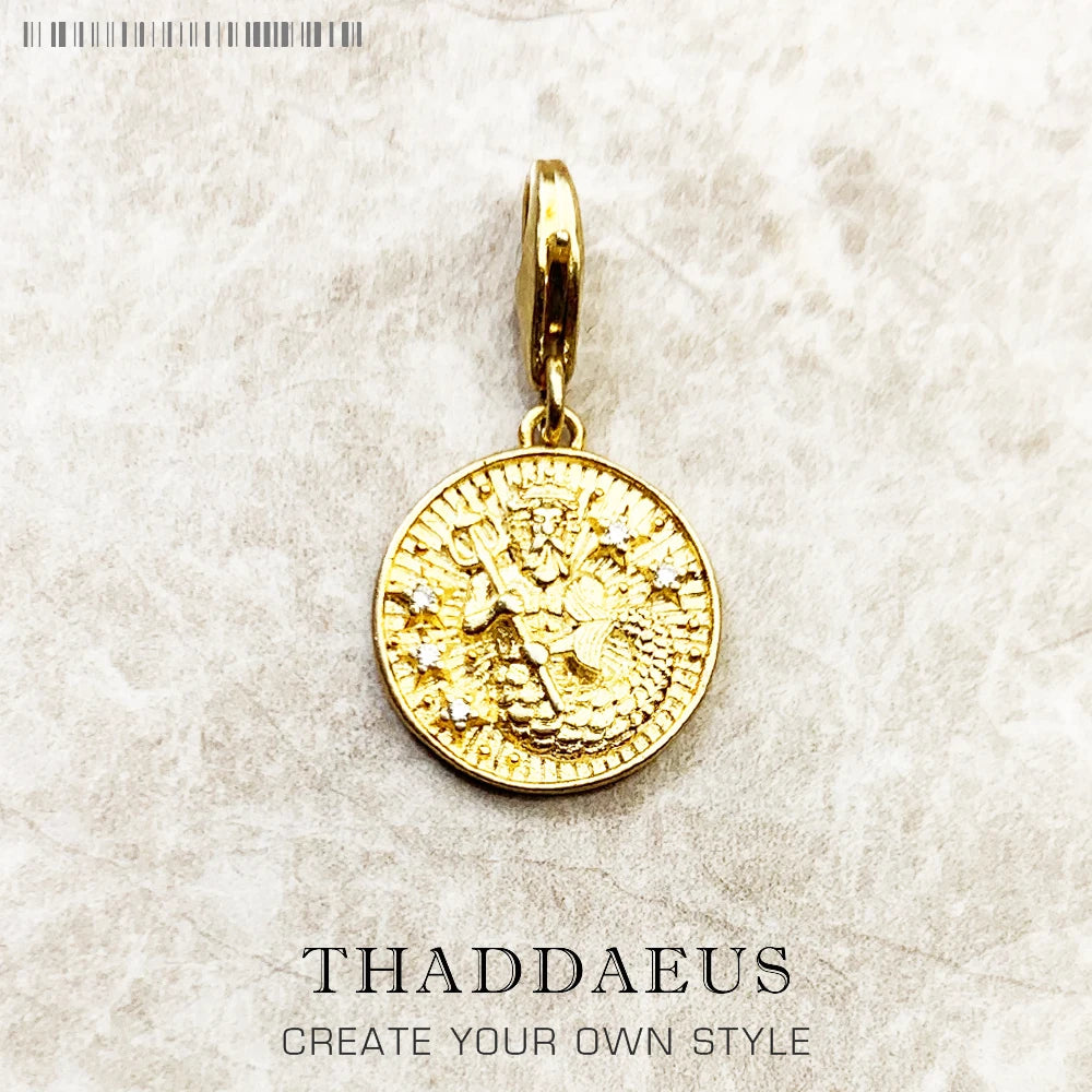 925 Sterling Silver Zodiac Sign Vintage Charm Pendant