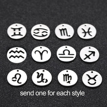 Zodiac Sign Stainless Steel Charm Pendant