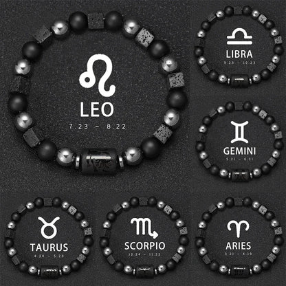 Natural Stone Zodiac Sign Bracelet
