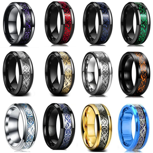 Celtic Dragon Tungsten Ring