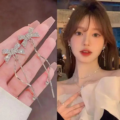 Korean Crystal Heart Earrings