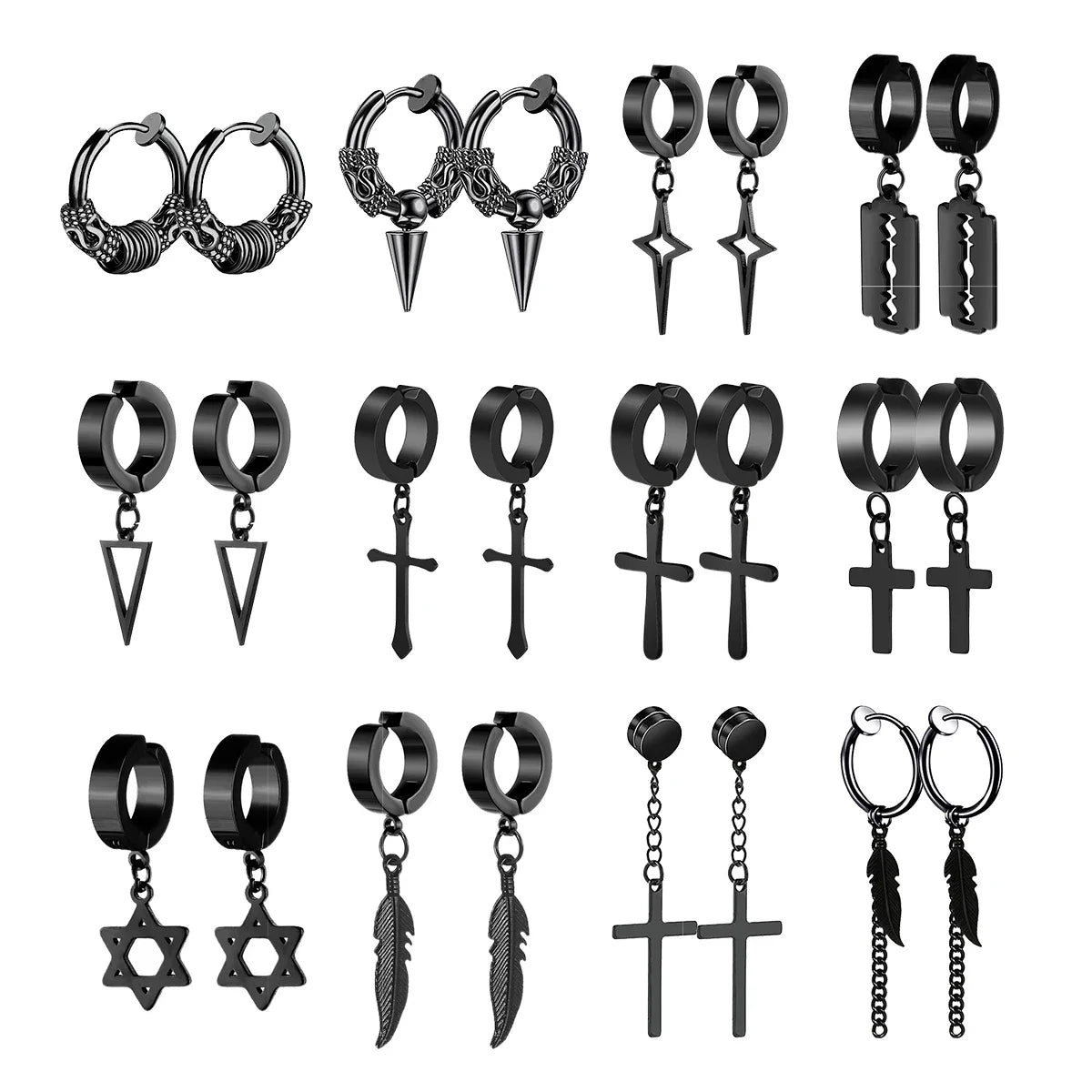 Bold Cross Clip Earrings