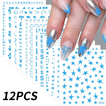 Zodiac Constellation 3D Bronzing Nail Stickers