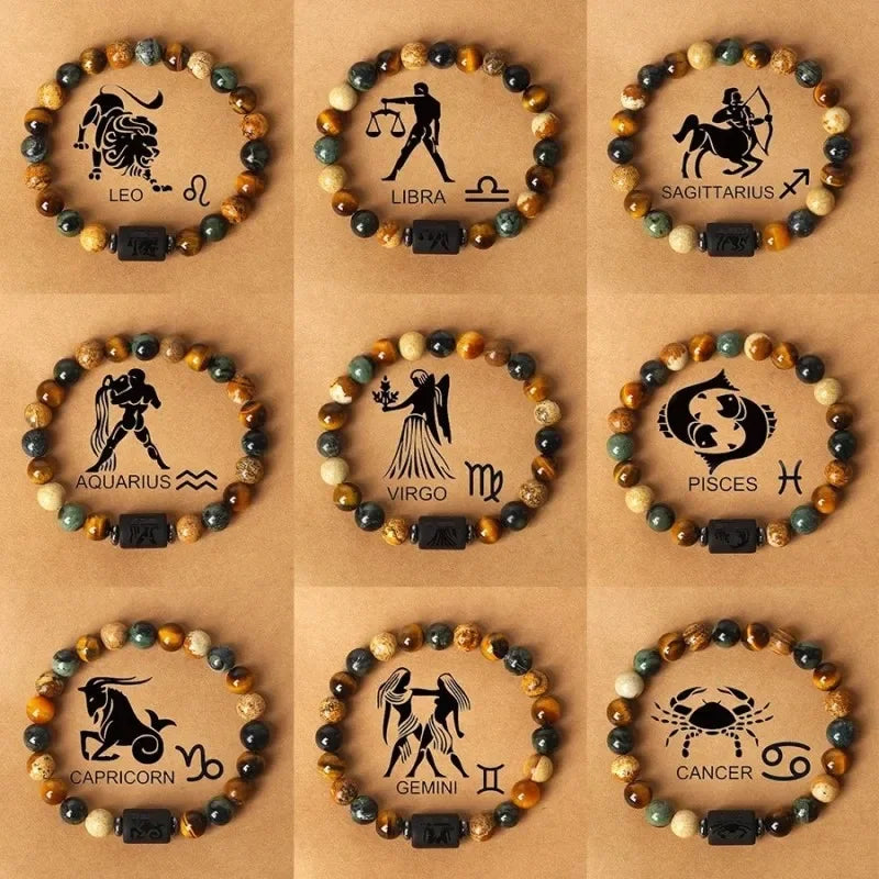Zodiac Sign Constellation Beaded Charm Bracelet