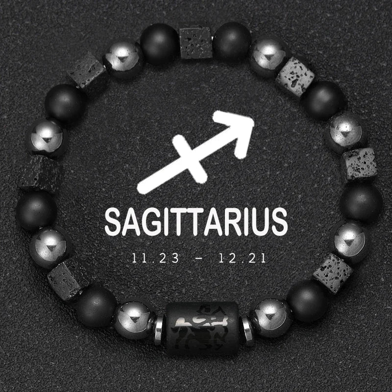 Natural Stone Zodiac Sign Bracelet
