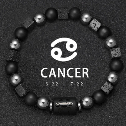 Natural Stone Zodiac Sign Bracelet