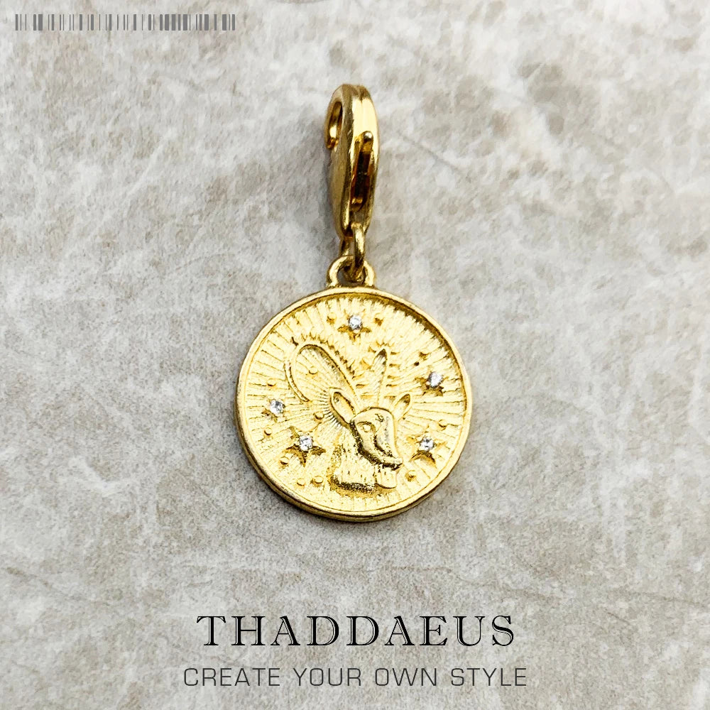 925 Sterling Silver Zodiac Sign Vintage Charm Pendant