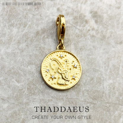 925 Sterling Silver Zodiac Sign Vintage Charm Pendant