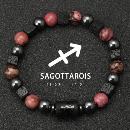 Natural Stone Zodiac Sign Bracelet