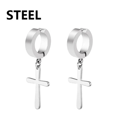 Bold Cross Clip Earrings