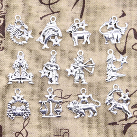 Zodiac Charm DIY Antique Pendant